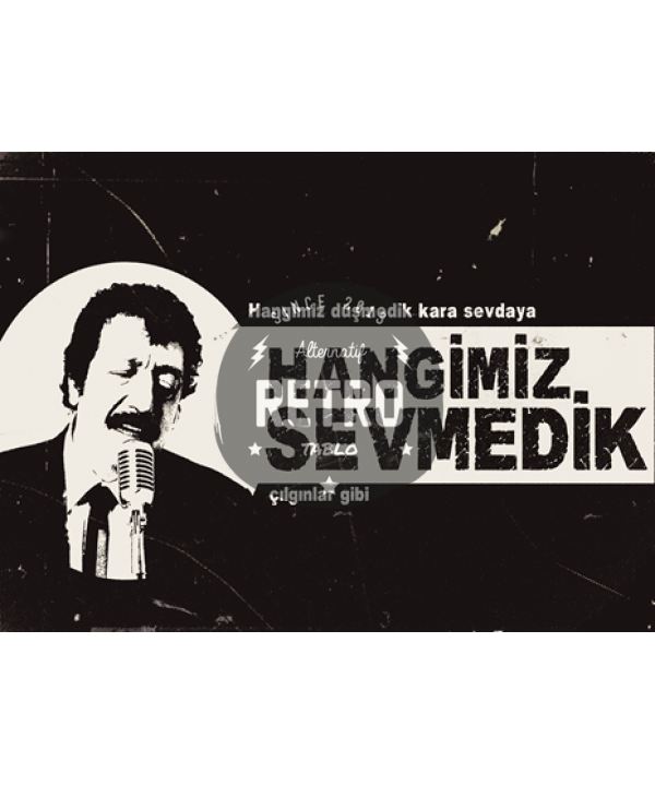 Türk Müzisyenler 7 - Ahşap Retro Tablo